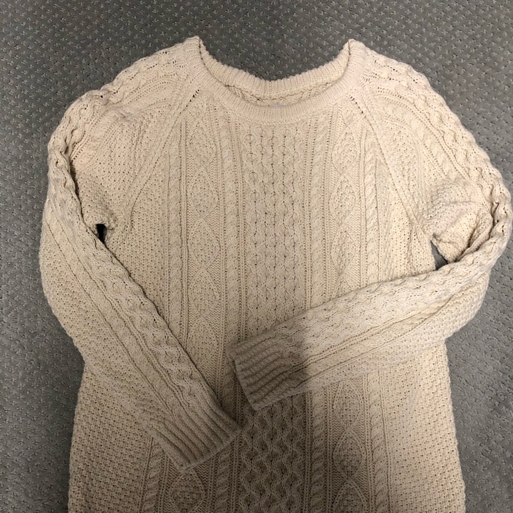 LL Bean Cable Knit Fisherman Tunic Sweater